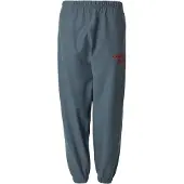 Calvin Klein Pantalon 'Logo Embroidery Cuffed' bleu fumé / rouge