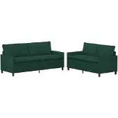 vidaXL Ensemble de canapé 2 pièces, velours vert foncé