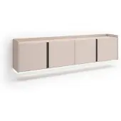 Skraut Home PULLER Meuble tv effet bois beige 207x35x50cm suspendu