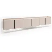 Skraut Home PULLER Meuble tv effet bois beige 309x35x50cm suspendu