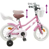 vidaXL Vélo pour enfants 14 pouces, pour les 3-5 ans, rose clair