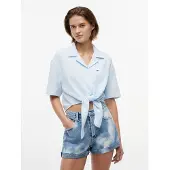 Tommy Hilfiger Chemisier 'Crinkle Front Short Sleeve' bleu clair