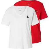 Calvin Klein Jeans T-shirt 'Monologo T' rouge clair / noir / blanc