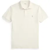 Ralph Lauren pour homme. 710941439521 Polo en piqué stretch Custom Slim Fit blanc crème (S), Casuel, Coton, Manche courte