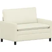 vidaXL Ensemble de canapés , 2 pièces, couleur crème, revêtement en tissu