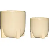 Hubsch Lot de 2 pots de fleurs - Jaune