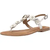 Bagatt Sandales plates beige pour femmes, marque , modèle Selin, chaussures de loisirs
