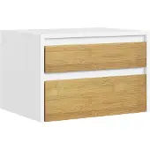 SoBuy Table de chevet blanche 2 tiroirs