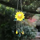 OEM Carillon éolien « Sonnengarbe » pour l'extérieur et l'intérieur, végétalisation pour la terrasse, parasol suspendu