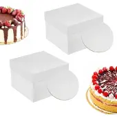 Relaxdays Boîte à gâteau, Boîte à gâteau, Blanc