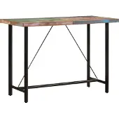 Syfax Table de bar 150x70x107 cm bois massif de récupération et fer
