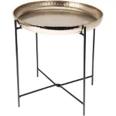 Koopman Table basse en métal, Ø 35 cm, or