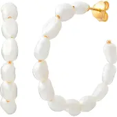 Cai Boucles d'oreilles or / blanc
