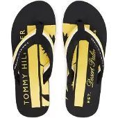 Tommy Hilfiger Tongs jaune / noir / blanc