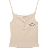Superdry Athletics Essentials Button Down Cami Sleeveless Top Beige XS Femme