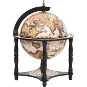 Syfax Support à vin bar forme globe Noir Bois d'eucalyptus massif