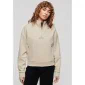 Superdry Sport Tech Relaxed Half Half Zip Sweatshirt Beige 2XS Femme