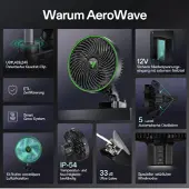 VIVOSUN Ventilateur à clip AeroWave E9 Noir