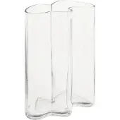 Atmosphera Wazon szklany falisty transparentny Kade 25x19 cm