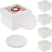 Relaxdays Boîte à gâteau, Boîte à gâteau, Blanc, Transparent
