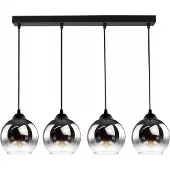 FKL DESIGN Home Deco Plafonnier Suspension Boule Noir Cuivre Transparent