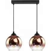 FKL DESIGN Home Deco Plafonnier Suspension Boule Noir Cuivre Transparent