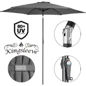 Kingsleeve Parasol inclinable Tahiti Ø300cm anthracite en alu UV80+