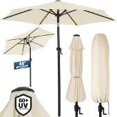 Kingsleeve Parasol inclinable Ø200cm beige avec manivelle
