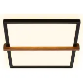 Briloner Remsa Plafonnier à LED, lumière indirecte, plat, application bois, lumière blanche chaude, noir, 29 x 31,5 x 4 cm