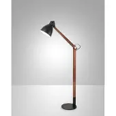 FABAS LUCE Lampadaire Sveva En Métal Et Bois De Noyer, Hauteur Réglable Jusqu'À 180 Cm, Douille E27, Design Moderne Et Élégant Pour L'Éclairage Intérieur