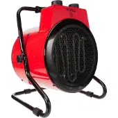 Perel Chauffage électrique à ventilateur 3000W, 2 niveaux de chaleur, thermostat et mode refroidissement, IP24, protection contre la surchauffe et l'inclinaison, chauffage portable compact pour