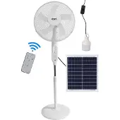 EDM Ventilateur sur pied 33523 Blanc 25 W Solaire