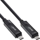 InLine Câble USB 3.2 Gen.2 AOC, USB-C mâle/mâle 8K60Hz 60W, noir, 15m