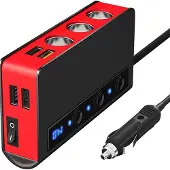 INF Chargeur de voiture 180W avec affichage numérique Noir + Rouge