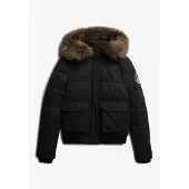 Superdry pour femme. W5012135A Veste bomber Everest Ella noire (XL), Casuel, Polyester