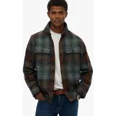 Superdry pour homme. M4011050A Chemise verte Miller (L), Casuel, Polyester, Manche longue
