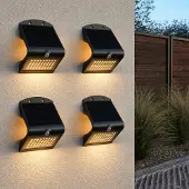HOFTRONIC™ - Applique murale solaire 4W 3000K IP65 Noir détecteur de mouvement