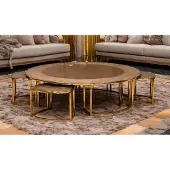 JVmoebel Table basse beige exclusive avec finitions dorées luxueuses