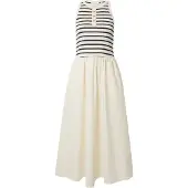 Tommy Hilfiger Robe 'Gold-tone Button Sleeveless Maxi' crème / bleu marine
