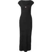 Tommy Hilfiger Robe 'Tommy Badge Maxi' rouge cerise / noir / blanc