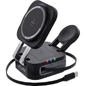InLine Chargeur sans fil 3in1, 15W Qi compatible MagSafe, câble de 0,8m
