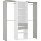 Dmora Amico - Grande Garde-robe, 179x202h cm Blanc, Portemanteau