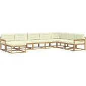 vidaXL Ensemble de salon de jardin 8 pièces, blanc et crème