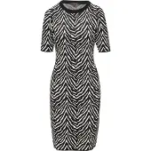 Comma Robes en maille noir / blanc