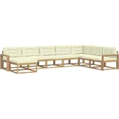 vidaXL Ensemble de salon de jardin 8 pièces, blanc et crème