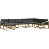 vidaXL Ensemble de salon de jardin 8 pièces, blanc et anthracite