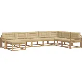 vidaXL Ensemble de salon de jardin 8 pièces, blanc et beige