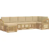 vidaXL Ensemble de canapés d'extérieur , 7 pièces, blanc et beige