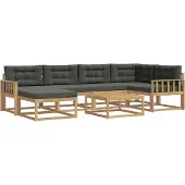 vidaXL Ensemble de salon de jardin 7 pièces, blanc et anthracite