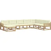 vidaXL Ensemble de salon de jardin 8 pièces, blanc et crème